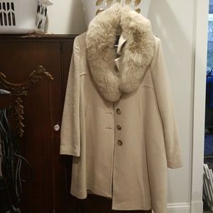 1 Madison Fur neck wool coat